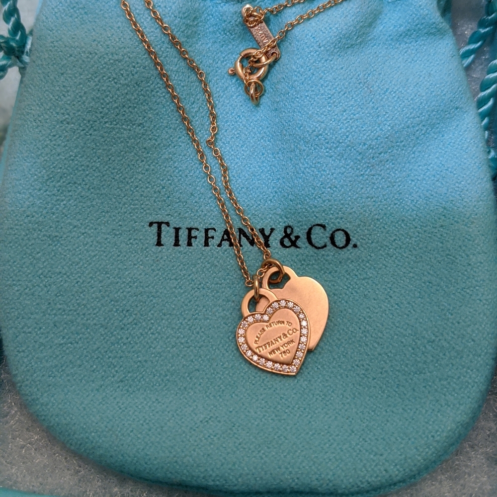 Tiffany & Co. Rose Gold Double Heart Necklace